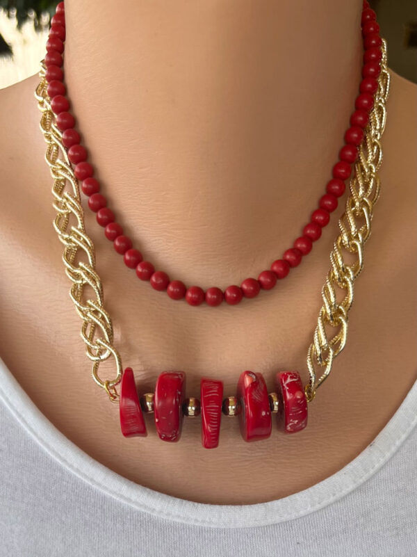 red coral-red turquoise